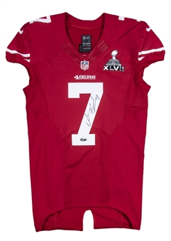 2012-13 Colin Kaepernick Game Issued and Signed Superbowl XLVII San Francisco 49ers Jersey (MEARS & Tristar)